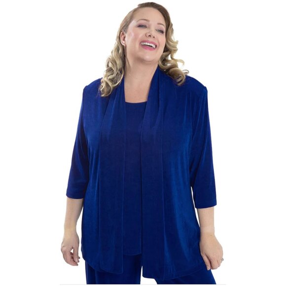 Vikki Vi Classic Royal Blue 3/4 Sleeve Kimono Jacket